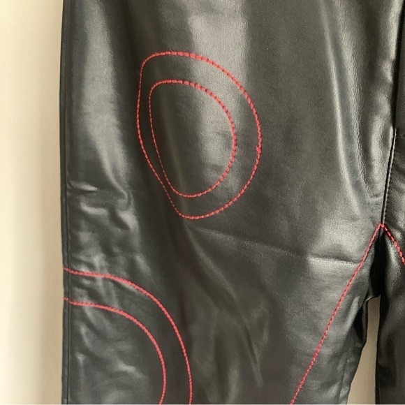 THE KRIPT set Kalki Leather Pants and Kamina sweater black red matrix - Picture 10 of 16